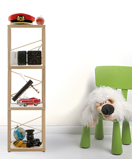 Mobile legno libreria portaoggetti zia Babele torre componibile modulare moderno design italiano