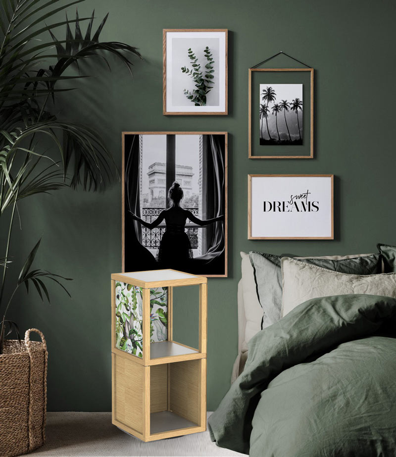 comodino in rovere su misura zia babele componibile design italiano