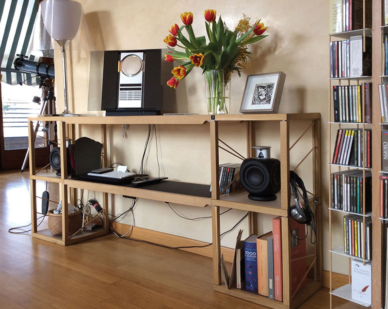 Mobile legno consolle soggiorno in massello di rovere zia Babele design moderno