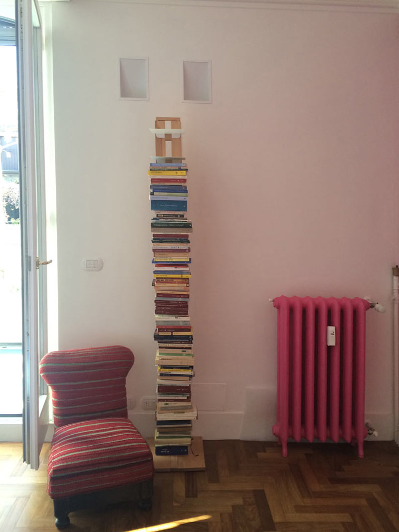 Libreria za Ortensia a colonna h 195 n faggio evaporato naturale design italiano