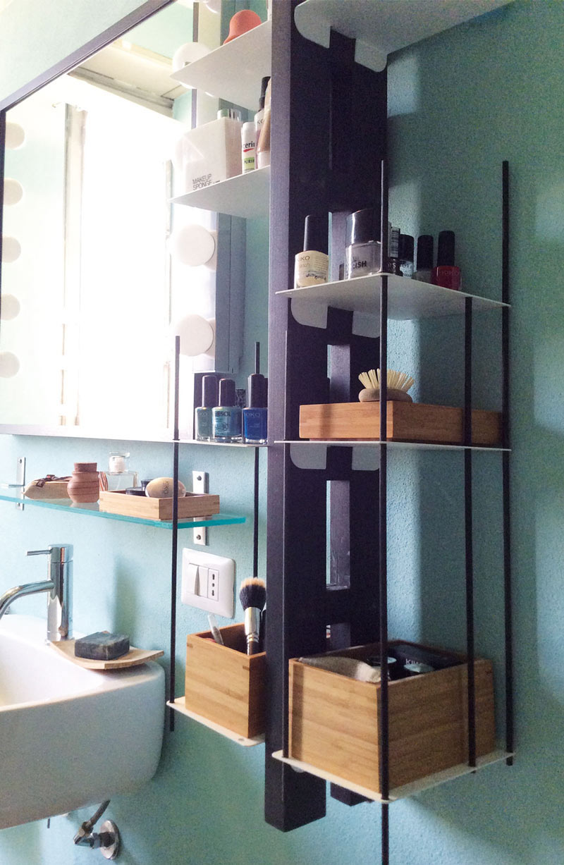 zia Veronica personalizzata per accessori da bagno in massello di faggio nero