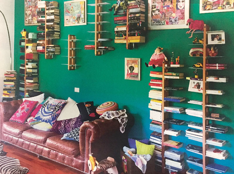 Librerie in leg no e metallo sospese, a parete e a colonna zia Bice design italiano