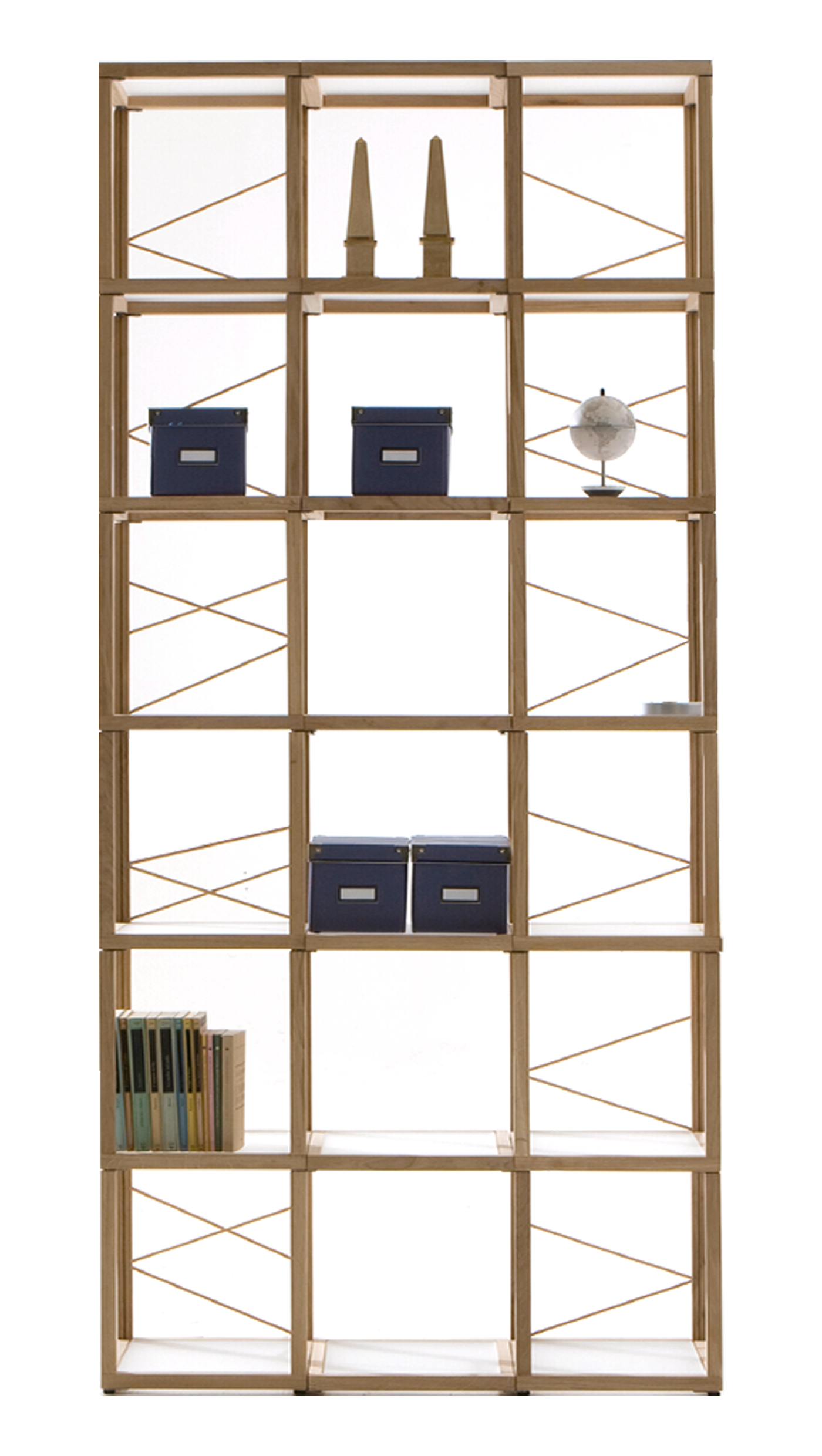 Mobile legno soggiorno libreria espositore componibile modulare zia Babele castello design Milano