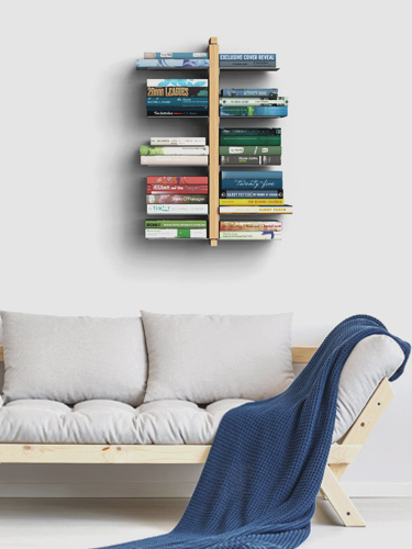 Porta libri verticale in legno zia Bice sospesa moderno design italiano salotto