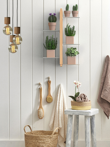 Porta fiori vaso in legno zia Flora a colonna moderno design italiano faggio naturale Milano